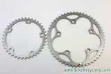 NOS Shimano 9 Speed Road Chainring Set: 130mm BCD, 53T & 39T, Grey Metallic