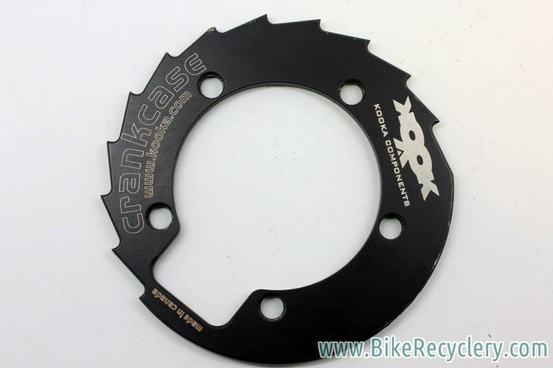 Kooka Crankcase Sawtooth Bash Guard: 36t, 110mm 5-Bolt, Black Anodized, 1990's