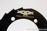Kooka Crankcase Sawtooth Bash Guard: 36t, 110mm 5-Bolt, Black Anodized, 1990's