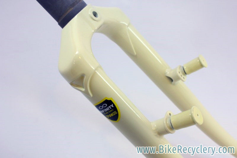 NEW/NOS Tange Infinity Steel Touring / Cyclocross Fork: 1 1/8", 700c, Rack/Fender Mounts, Canti/Caliper Brake Mounts, Cream/Vanilla