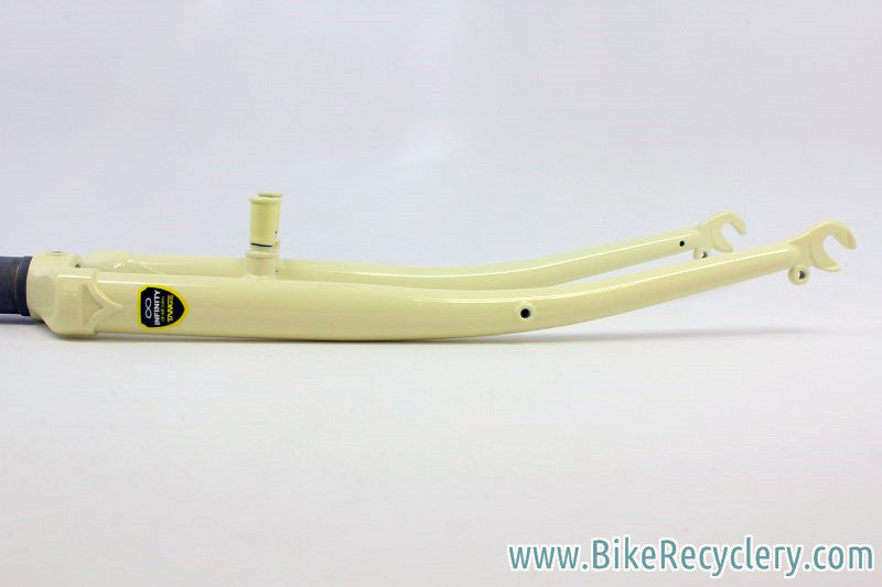 NEW/NOS Tange Infinity Steel Touring / Cyclocross Fork: 1 1/8", 700c, Rack/Fender Mounts, Canti/Caliper Brake Mounts, Cream/Vanilla