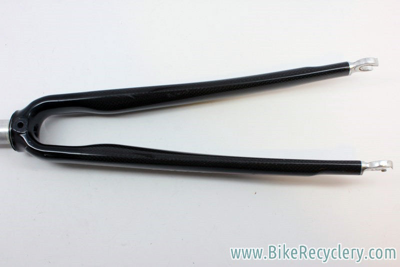 Deda Black Force 2 Carbon Fork: 1" Threadless, Black 700c