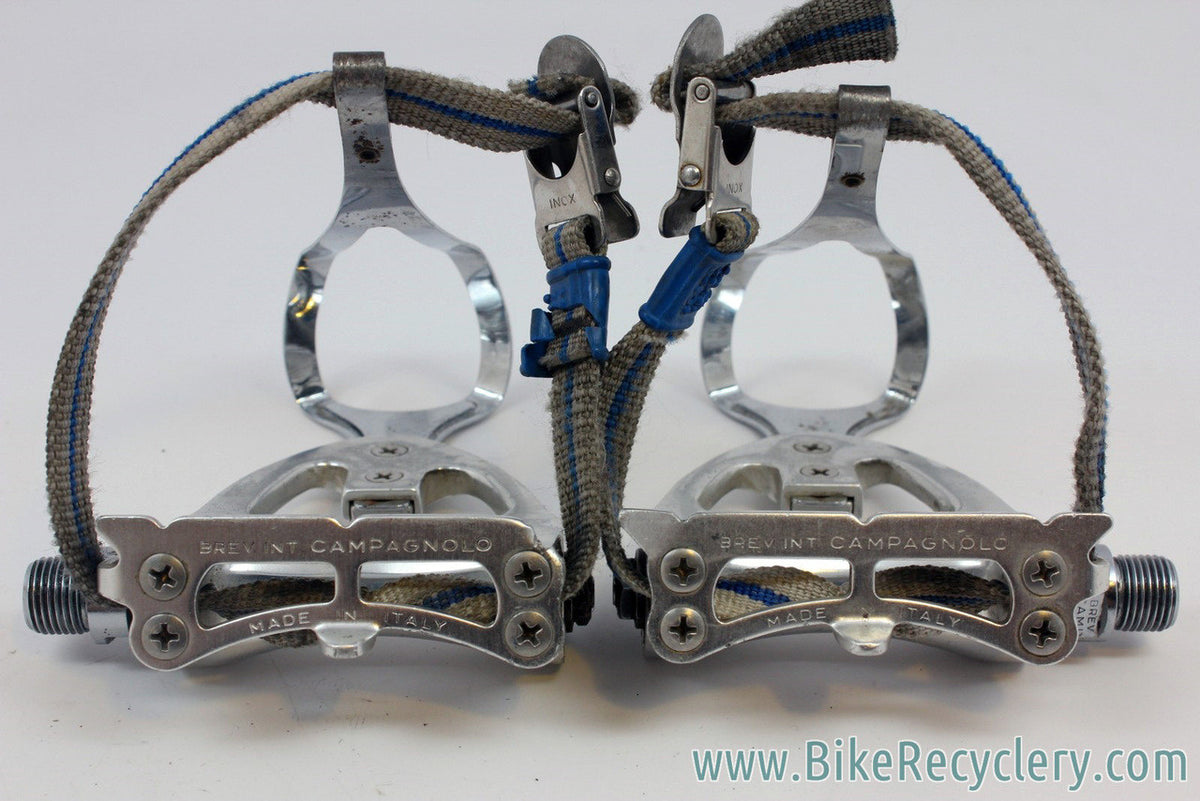 Campagnolo Victory Aero Pedals w/ Campy Toe Clips & Straps