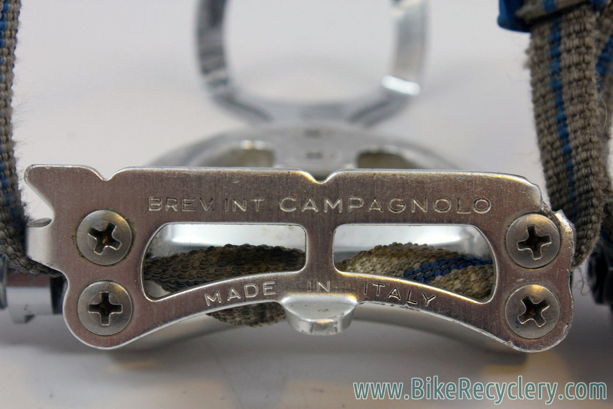 Campagnolo Victory Aero Pedals w/ Campy Toe Clips & Straps