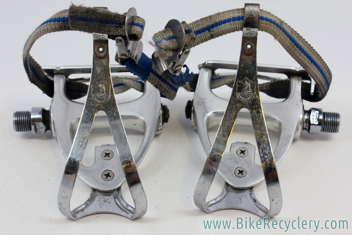 Campagnolo Victory Aero Pedals w/ Campy Toe Clips & Straps