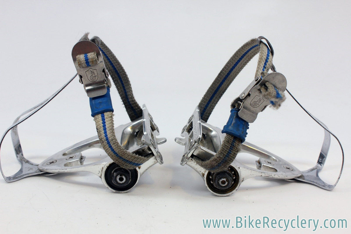 Campagnolo Victory Aero Pedals w/ Campy Toe Clips & Straps