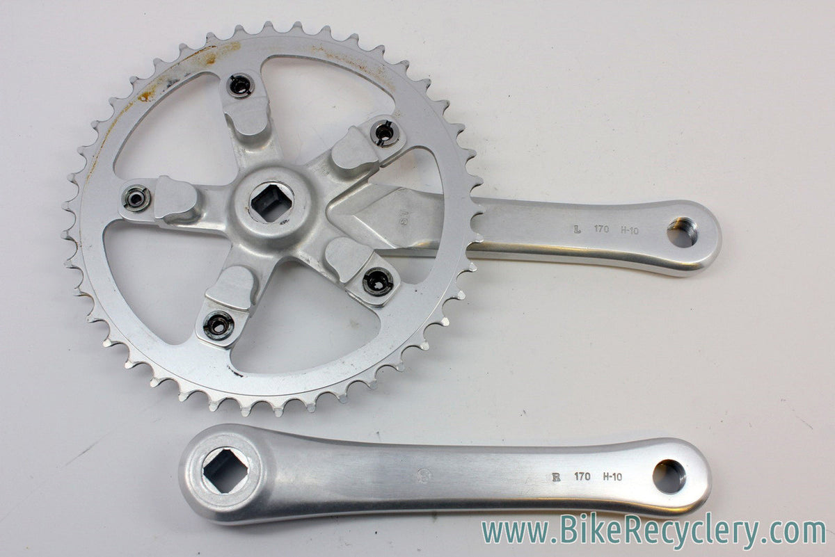 Vintage Specialized Racing Flag Road Bike Crankset: 170mm, 42T Singlespeed (or Double), 110mm, Silver