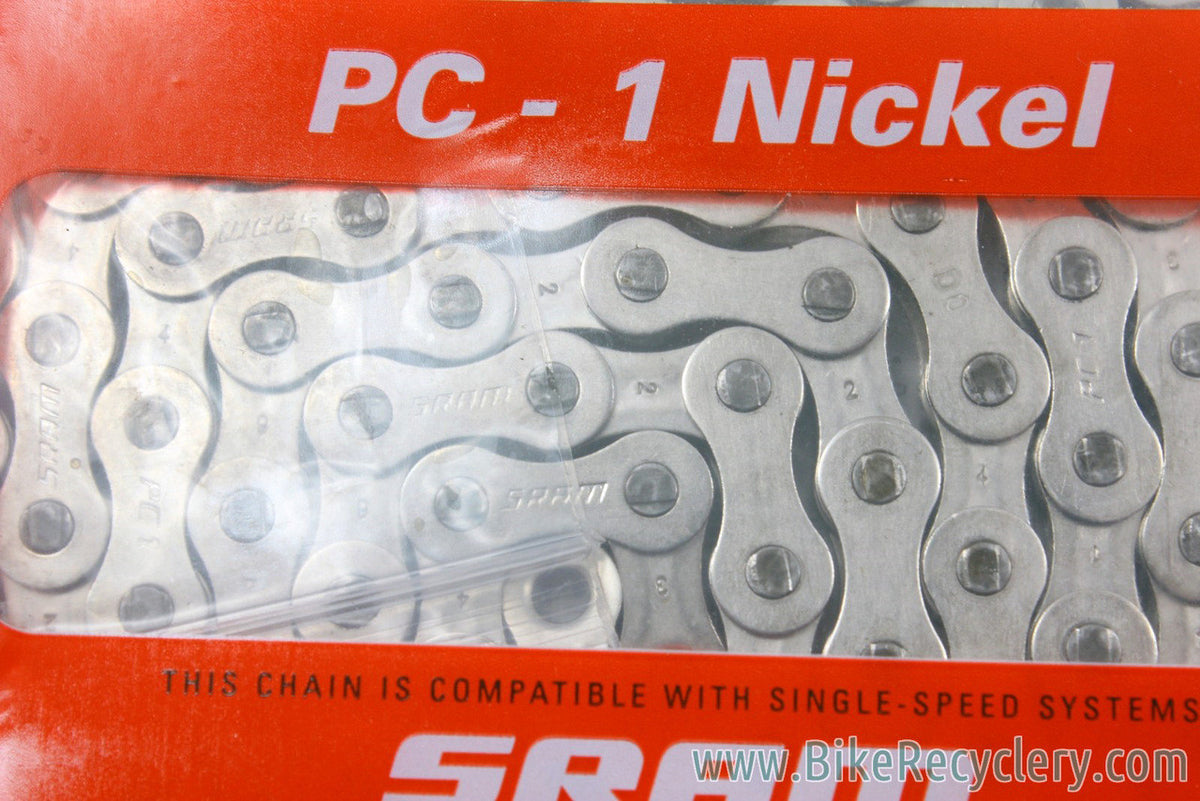 Sram PC-1 Singlespeed Chain: 1/8"- Silver/Nickel - Snap-Lock Connecter - 114L