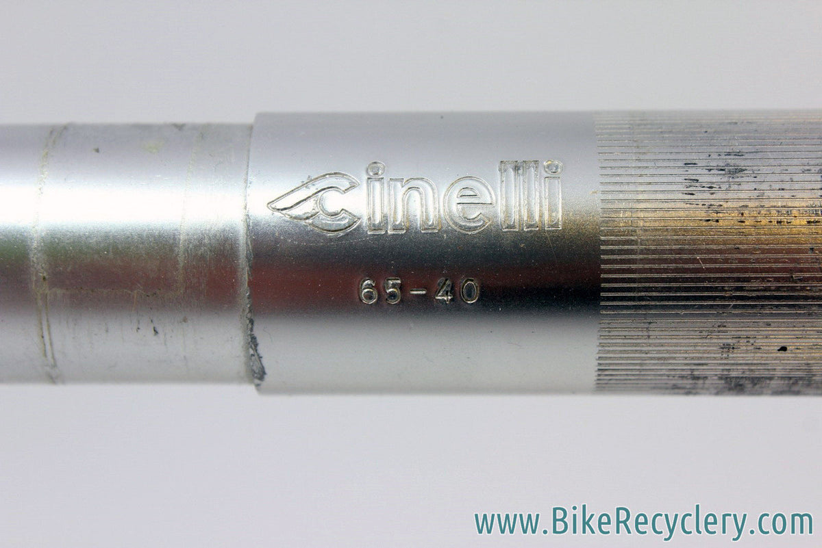 Cinelli Criterium Road / Pista Drop Handlebars: 65-40, 40cm x 26.4mm, Silver Alloy