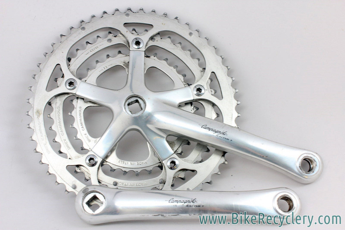 Vintage Campagnolo Racing T 8 Speed Triple Crankset: 175mm, 52/42/30t, Silver