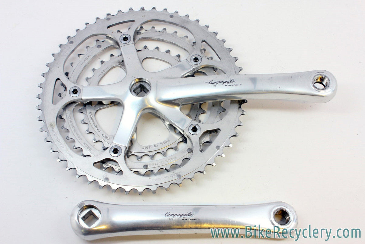 Vintage Campagnolo Racing T 8 Speed Triple Crankset: 175mm, 52/42/30t, Silver
