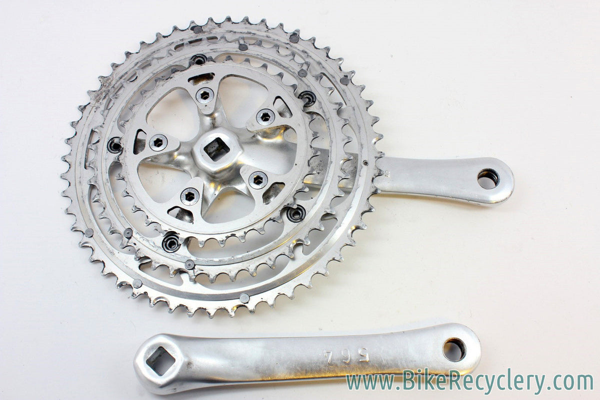 Vintage Campagnolo Racing T 8 Speed Triple Crankset: 175mm, 52/42/30t, Silver