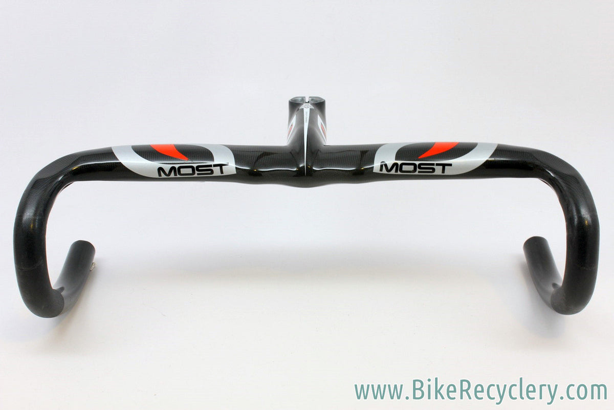 (Pinarello) MOST Talon Compact 1K Carbon Integrated Handlebar / Stem: 42cm, 125mm, Black, <100mi MINT