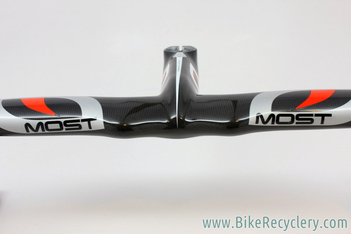 (Pinarello) MOST Talon Compact 1K Carbon Integrated Handlebar / Stem: 42cm, 125mm, Black, <100mi MINT