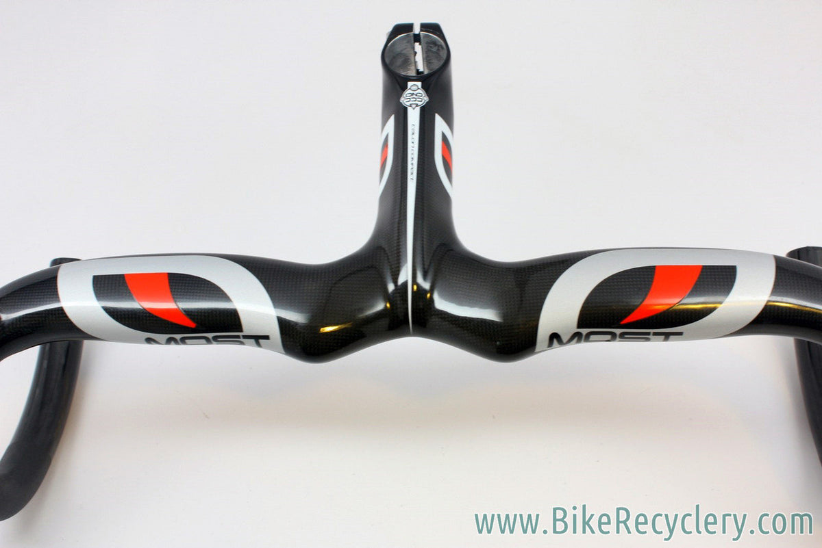 (Pinarello) MOST Talon Compact 1K Carbon Integrated Handlebar / Stem: 42cm, 125mm, Black, <100mi MINT