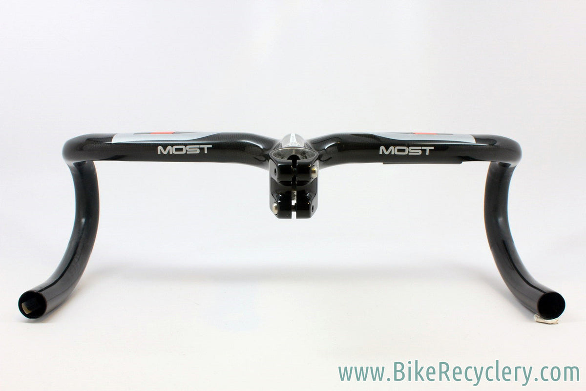(Pinarello) MOST Talon Compact 1K Carbon Integrated Handlebar / Stem: 42cm, 125mm, Black, <100mi MINT