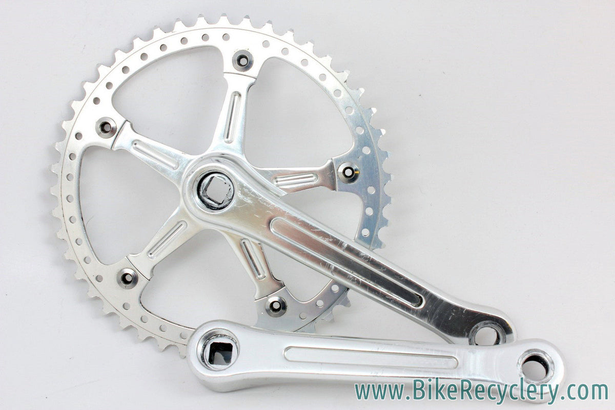 Track / Pista Crankset: Drilled Sugino 47T Chainring, Fluted, 165mm x 144mm BCD, Silver