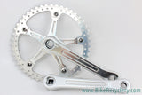 Track / Pista Crankset: Drilled Sugino 47T Chainring, Fluted, 165mm x 144mm BCD, Silver