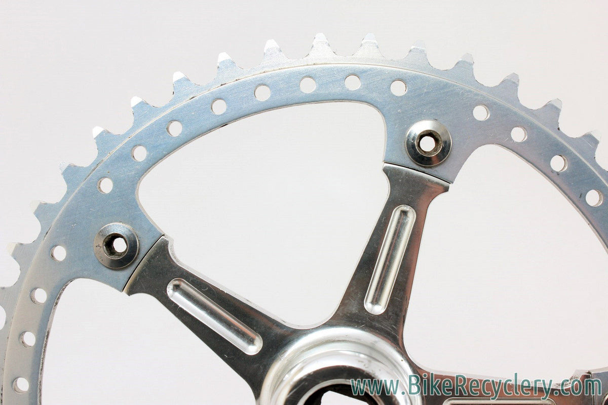 Track / Pista Crankset: Drilled Sugino 47T Chainring, Fluted, 165mm x 144mm BCD, Silver