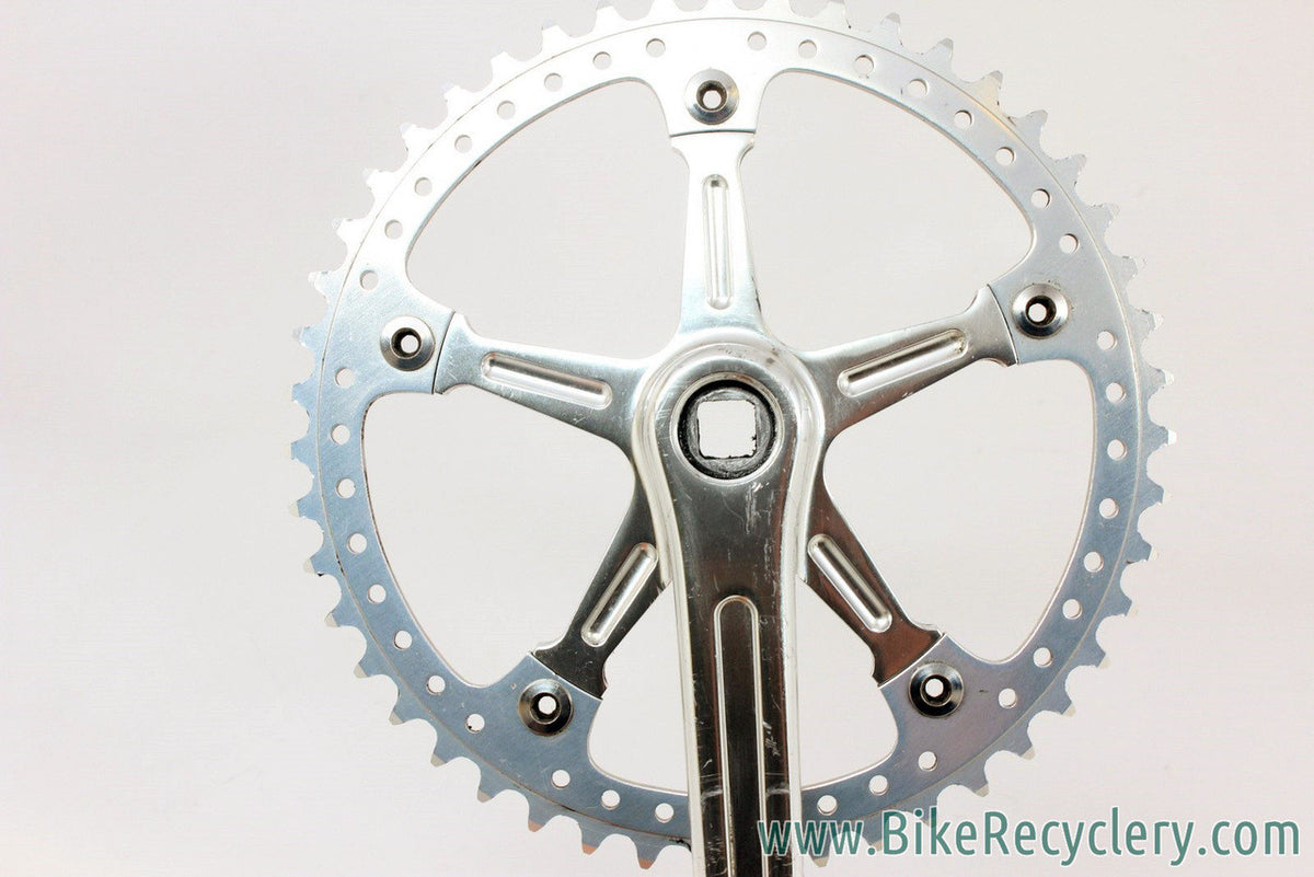 Track / Pista Crankset: Drilled Sugino 47T Chainring, Fluted, 165mm x 144mm BCD, Silver