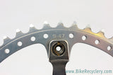Track / Pista Crankset: Drilled Sugino 47T Chainring, Fluted, 165mm x 144mm BCD, Silver