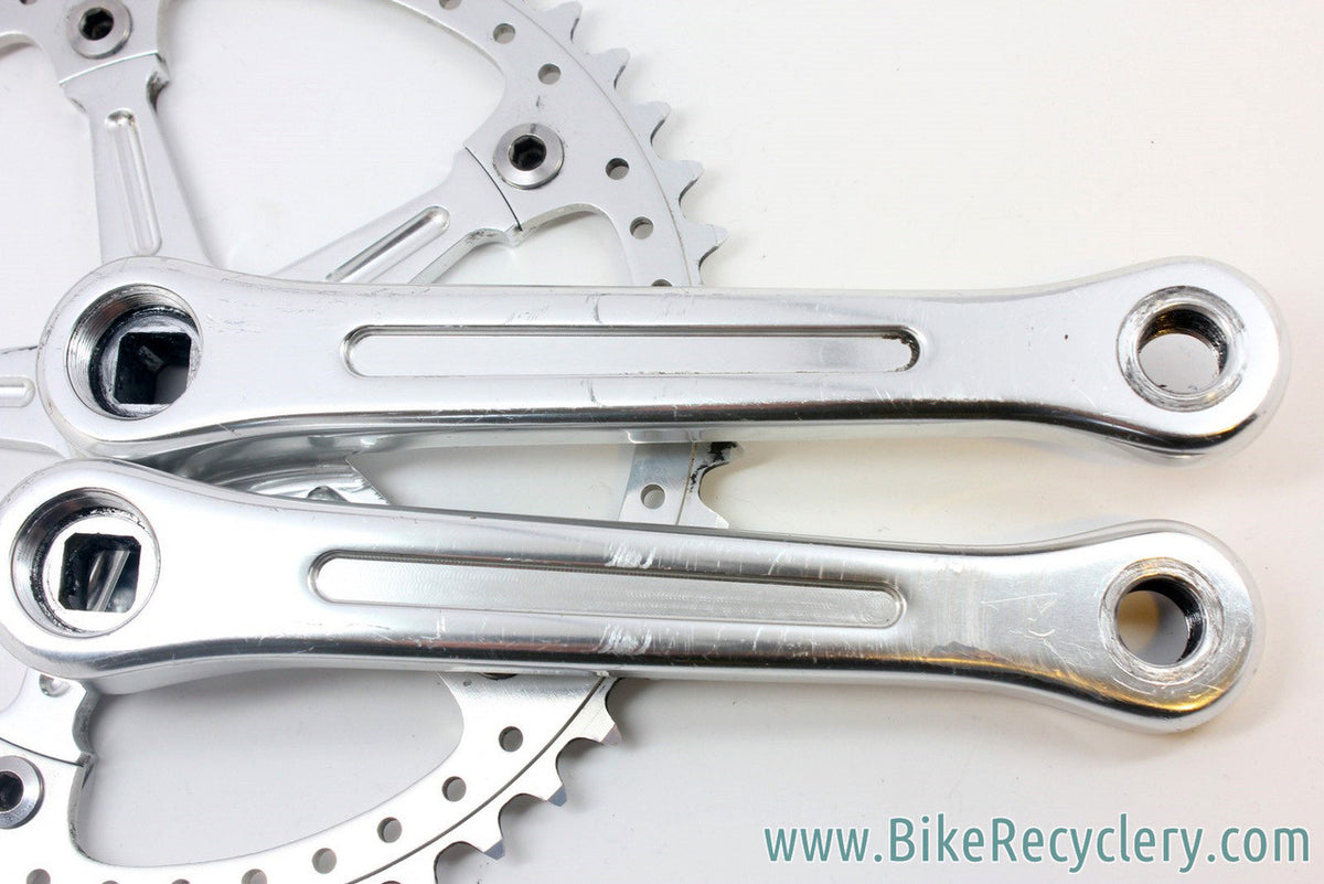 Track / Pista Crankset: Drilled Sugino 47T Chainring, Fluted, 165mm x 144mm BCD, Silver