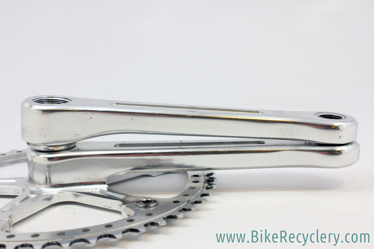 Track / Pista Crankset: Drilled Sugino 47T Chainring, Fluted, 165mm x 144mm BCD, Silver