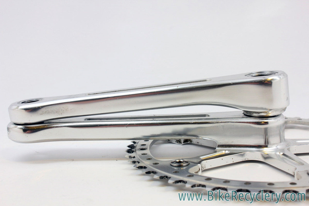 Track / Pista Crankset: Drilled Sugino 47T Chainring, Fluted, 165mm x 144mm BCD, Silver