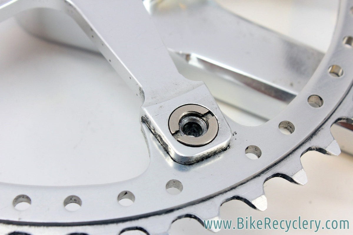 Track / Pista Crankset: Drilled Sugino 47T Chainring, Fluted, 165mm x 144mm BCD, Silver