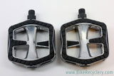 Commuter Platform Pedals: Rubber Grips, Reflectors, Wide, New