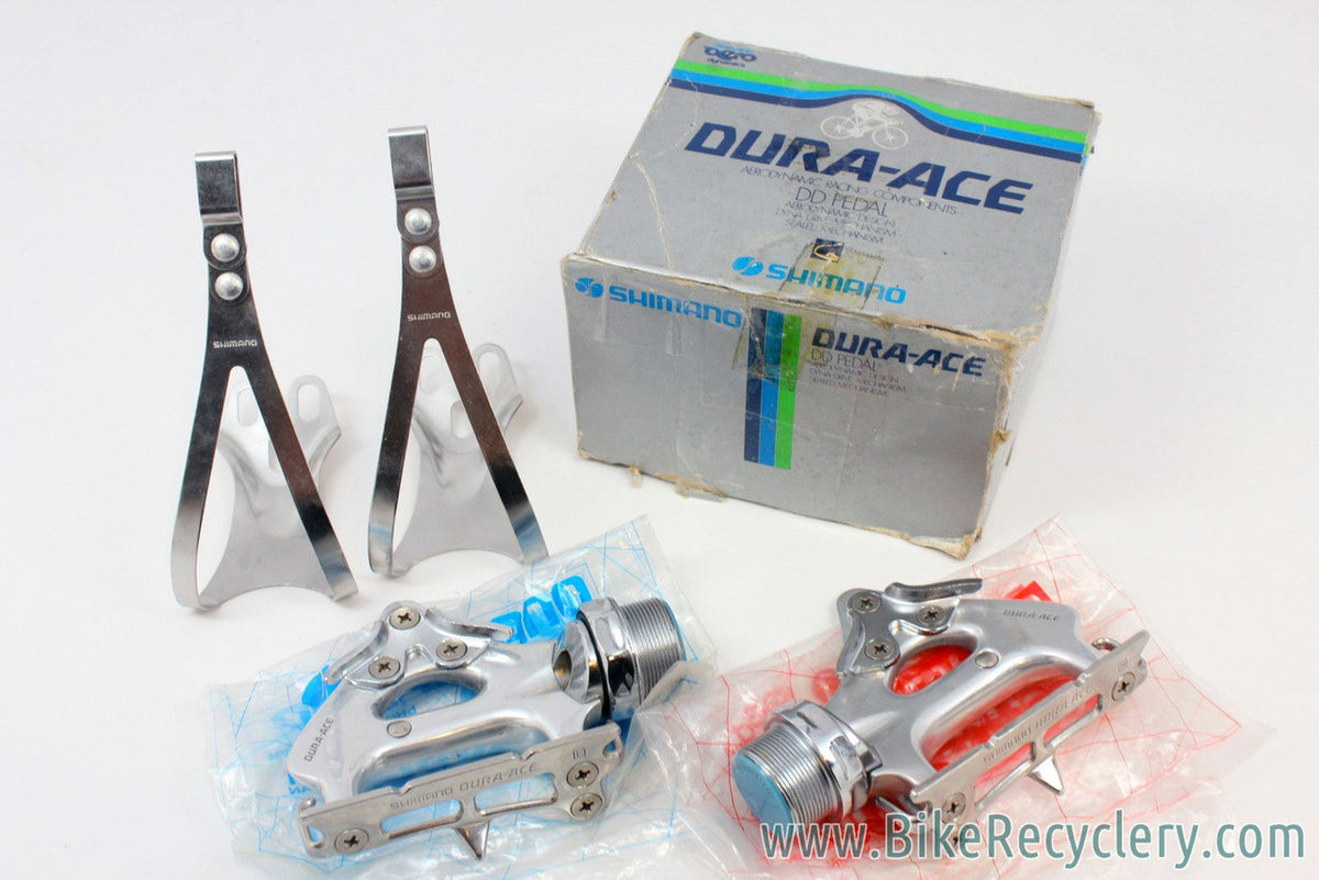 NIB/NOS Dura Ace AX PD-7200 Dyna Drive Pedals (DD): w/ Large Toe Clips & Cleats