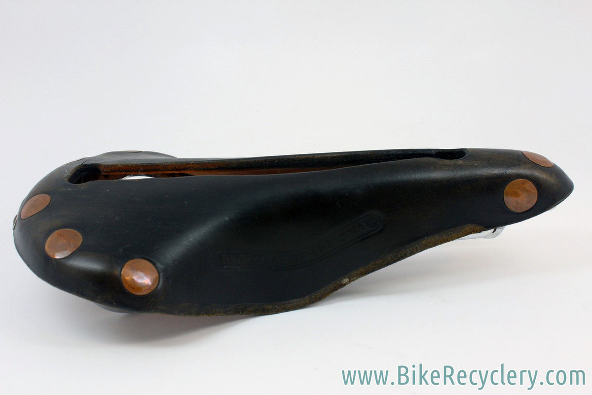 Vintage Brooks Professional Leather Saddle: Selle Anatomica Cutout, Brown, Large Brass Rivets 1970's, Near Mint