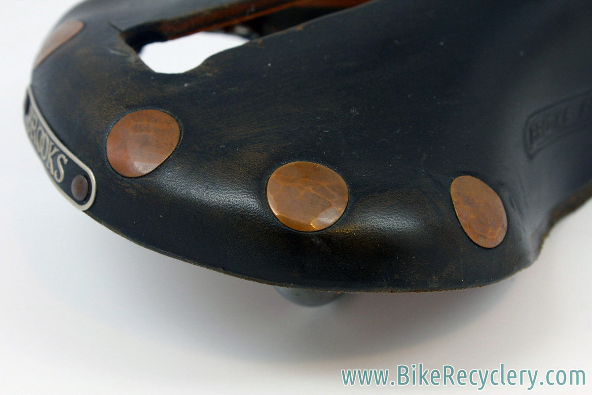 Vintage Brooks Professional Leather Saddle: Selle Anatomica Cutout, Brown, Large Brass Rivets 1970's, Near Mint
