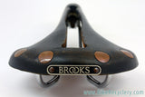 Vintage Brooks Professional Leather Saddle: Selle Anatomica Cutout, Brown, Large Brass Rivets 1970's, Near Mint