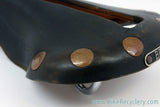 Vintage Brooks Professional Leather Saddle: Selle Anatomica Cutout, Brown, Large Brass Rivets 1970's, Near Mint