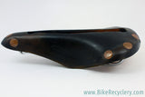 Vintage Brooks Professional Leather Saddle: Selle Anatomica Cutout, Brown, Large Brass Rivets 1970's, Near Mint