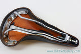 Vintage Brooks Professional Leather Saddle: Selle Anatomica Cutout, Brown, Large Brass Rivets 1970's, Near Mint