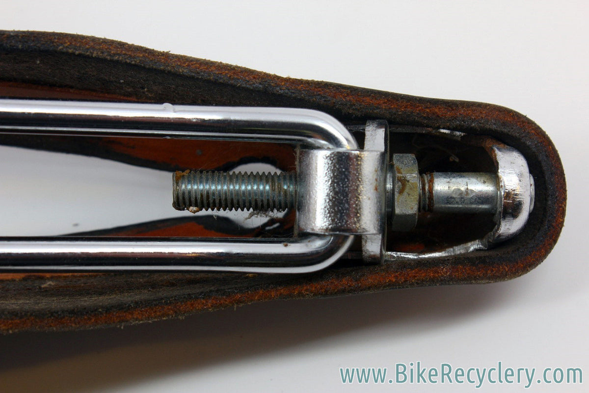 Vintage Brooks Professional Leather Saddle: Selle Anatomica Cutout, Brown, Large Brass Rivets 1970's, Near Mint