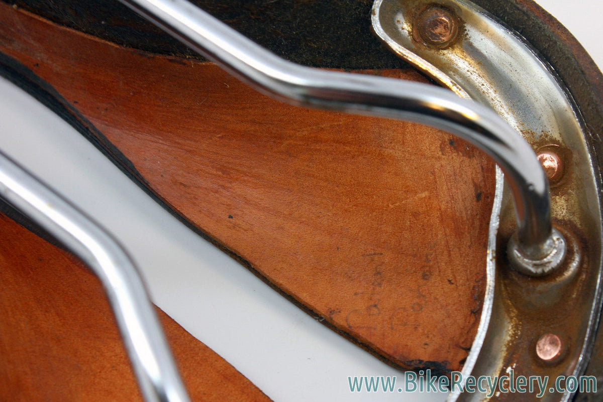 Vintage Brooks Professional Leather Saddle: Selle Anatomica Cutout, Brown, Large Brass Rivets 1970's, Near Mint