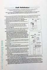 White Brothers UD-150 / UD180 Fork Parts: 20mm Axle, Fork Ends, Seals, Stanchions, Leg, Manual