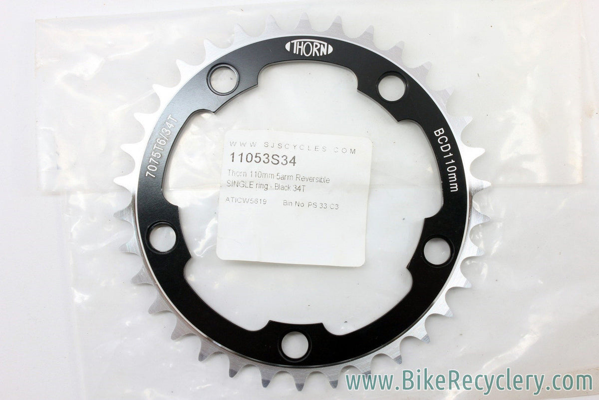 Thorn Chainring: 34T x 110mm: Single Speed, Black, Made in England