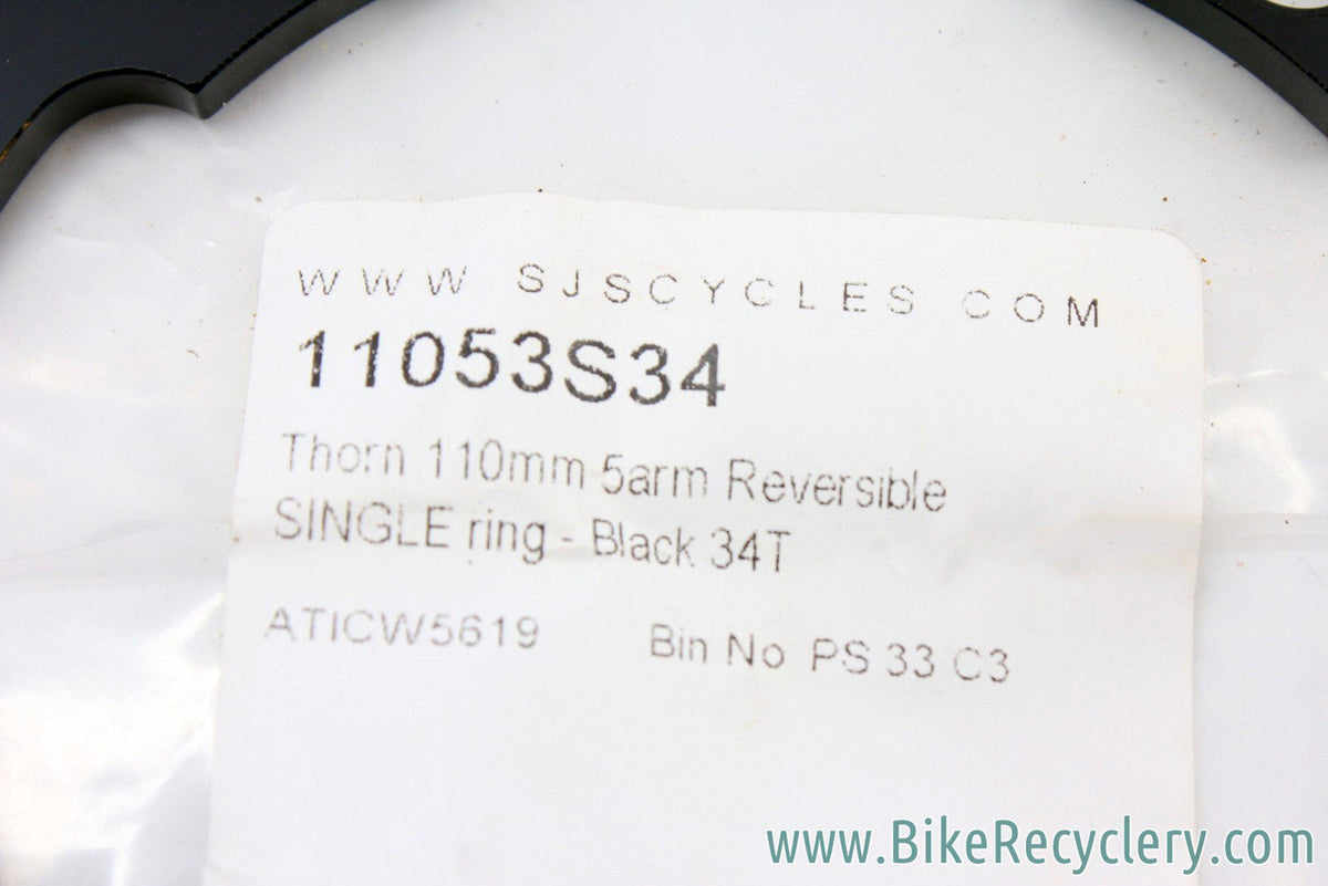 Thorn Chainring: 34T x 110mm: Single Speed, Black, Made in England