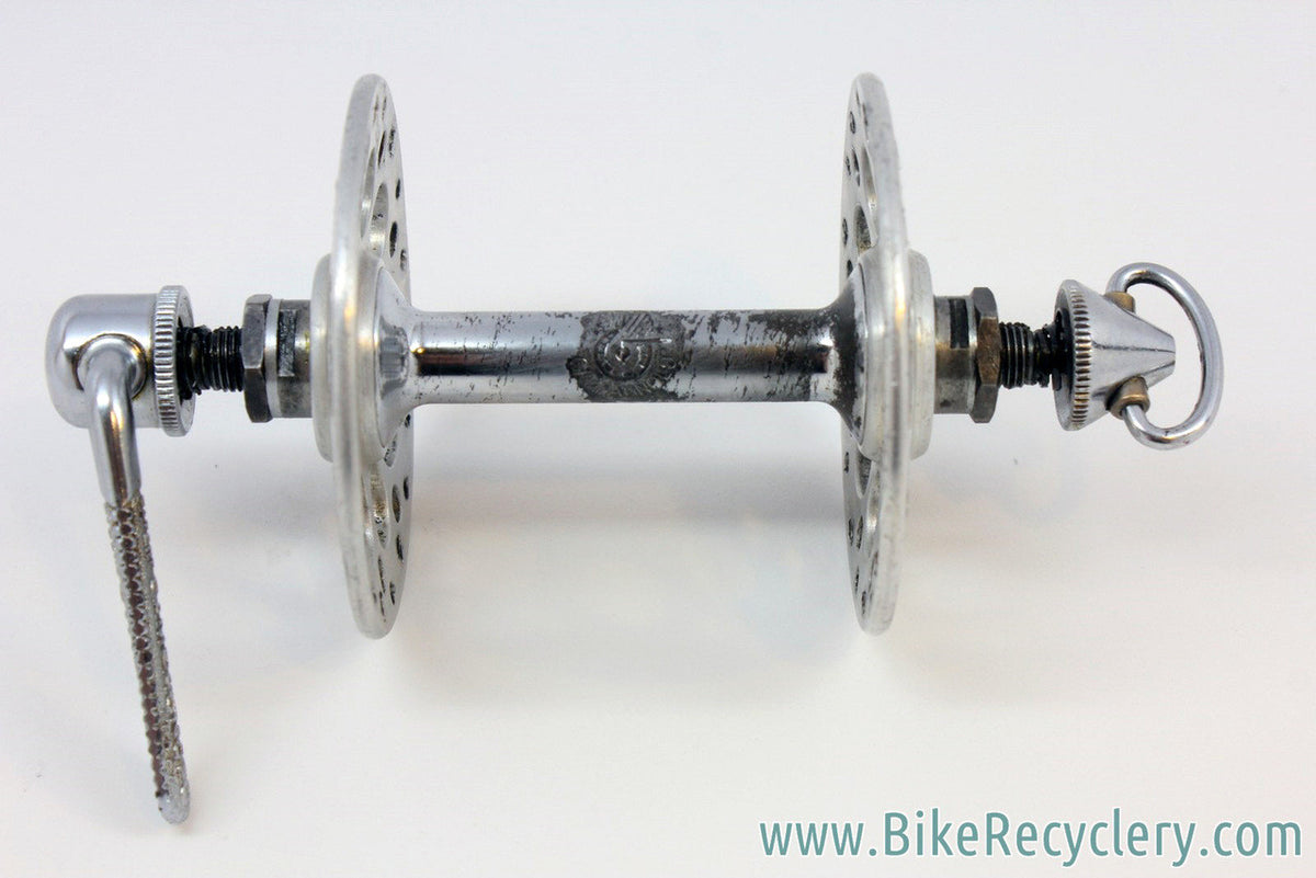1950's Campagnolo Gran Sport High Flange Front Hub: 3-Piece, Open-C QR Skewer, 36H