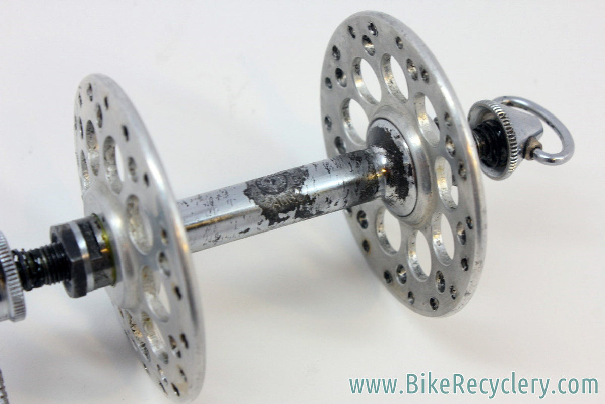 1950's Campagnolo Gran Sport High Flange Front Hub: 3-Piece, Open-C QR Skewer, 36H