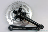 1980's Cook Brothers CBR Dog Bone Crankset: Black, 171mm, 110/74mm, RARE & NEAR MINT
