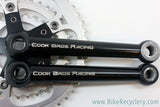 1980's Cook Brothers CBR Dog Bone Crankset: Black, 171mm, 110/74mm, RARE & NEAR MINT