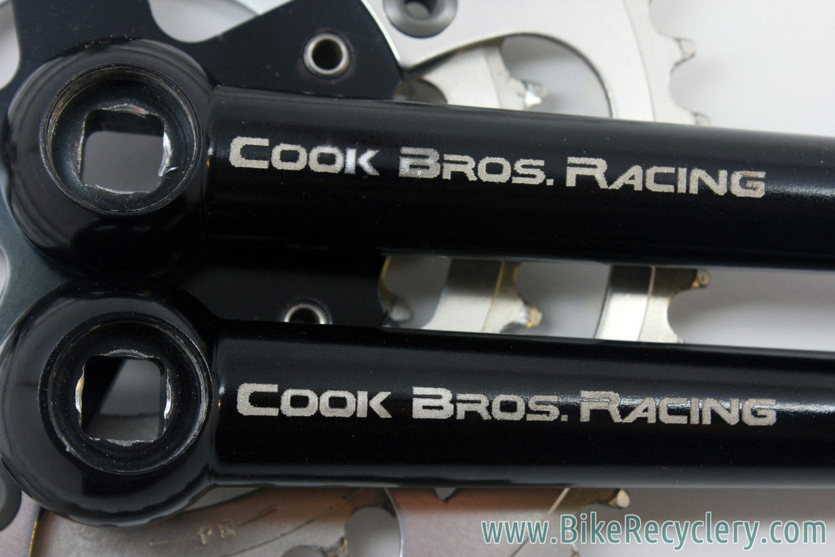 1980's Cook Brothers CBR Dog Bone Crankset: Black, 171mm, 110/74mm, RARE & NEAR MINT