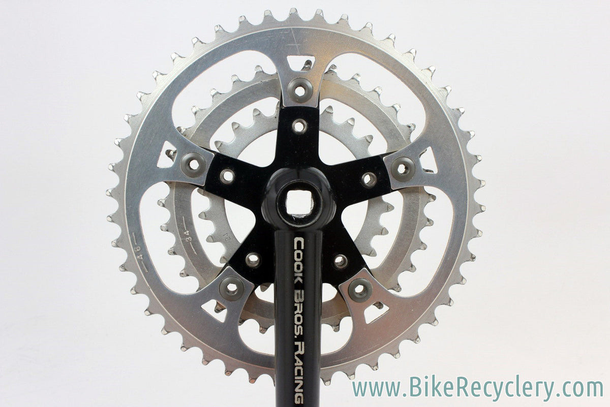1980's Cook Brothers CBR Dog Bone Crankset: Black, 171mm, 110/74mm, RARE & NEAR MINT