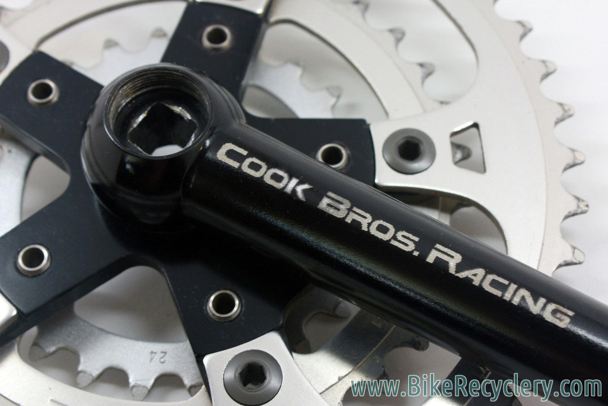 1980's Cook Brothers CBR Dog Bone Crankset: Black, 171mm, 110/74mm, RARE & NEAR MINT