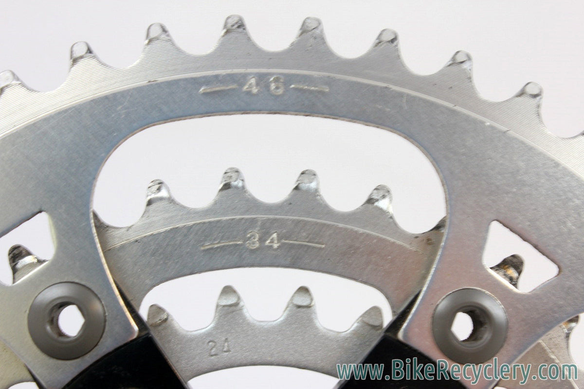 1980's Cook Brothers CBR Dog Bone Crankset: Black, 171mm, 110/74mm, RARE & NEAR MINT